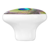 Peacock Feathers Keramische Knop (Zijkant)