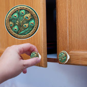 Peacock Feathers Keramische Knop