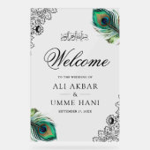 Peacock Feathers Lace Muslim Wedding Welcome (Recto)