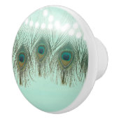Peacock Feathers & Lights Rustic Chic Elegant Keramische Knop (Rechts)