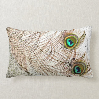 Peacock Feathers Lumbar Pillow Kussen