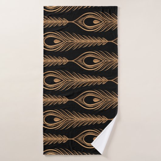 Peacock Feathers, Luxury Oriental Motif. (Serviette de bain)