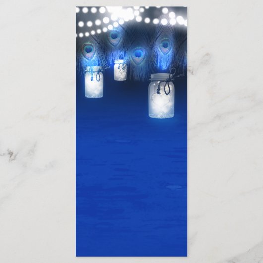 Peacock Feathers, Mason Jar & String Lights Menu (Dos)