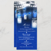 Peacock Feathers, Mason Jar & String Lights Menu (Voorkant / Achterkant)