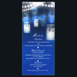 Peacock Feathers, Mason Jar & String Lights Menu<br><div class="desc">Peacock Feathers,  Mason Jar & String Lights Menu Card. Les éléments correspondants de cette conception sont disponibles.</div>