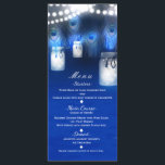Peacock Feathers, Mason Jar & String Lights Menu<br><div class="desc">Peacock Feathers,  Mason Jar & String Lights Menu Card. Les éléments correspondants de cette conception sont disponibles.</div>