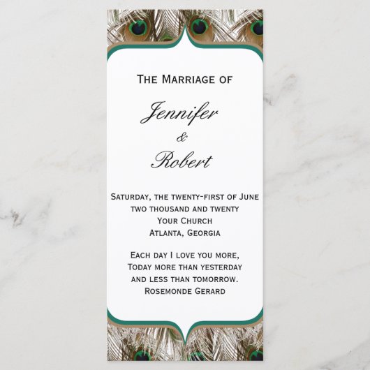 Peacock Feathers met een Dubbel Lijst Programma (Voorkant)