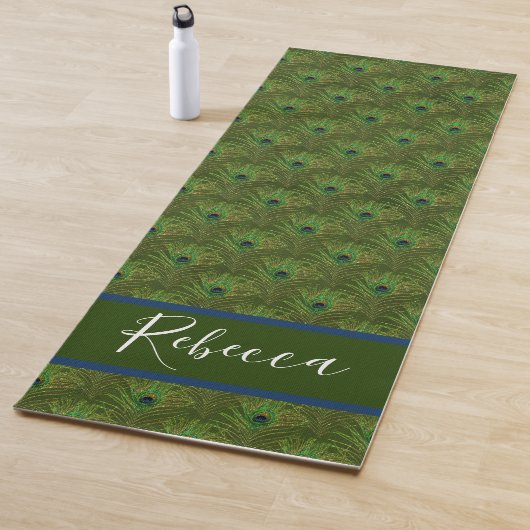 Peacock Feathers Monogram Naam Yoga Mats Yogamat