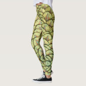 Peacock Feathers Motif Jaune Legging (Gauche)