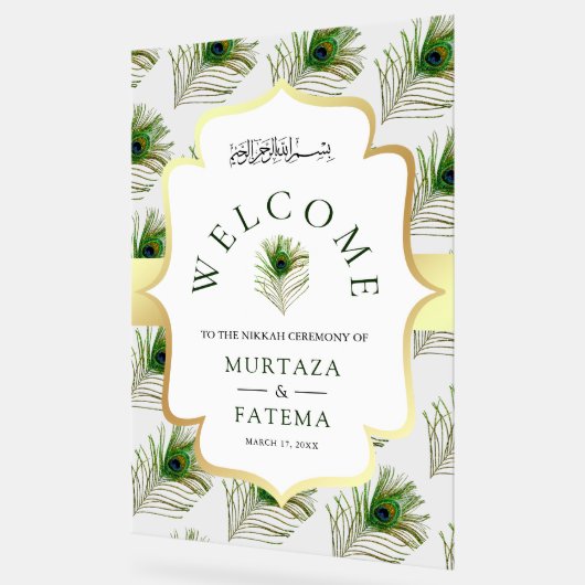 Peacock Feathers Muslim Wedding Welcome (Angle)
