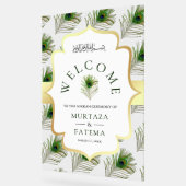 Peacock Feathers Muslim Wedding Welcome Acryl Bord (Hoek)