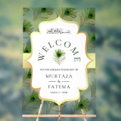 Peacock Feathers Muslim Wedding Welcome Acryl Bord (Neutraal)