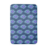 Peacock Feathers, Navy and Pastel Blue Bath Mat (Voorkant Verticaal)