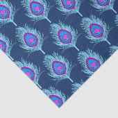Peacock Feathers, Navy and Pastel Blue Tissuepapier (Detail)