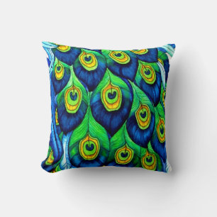 Peacock Feathers-ontwerp Kussen