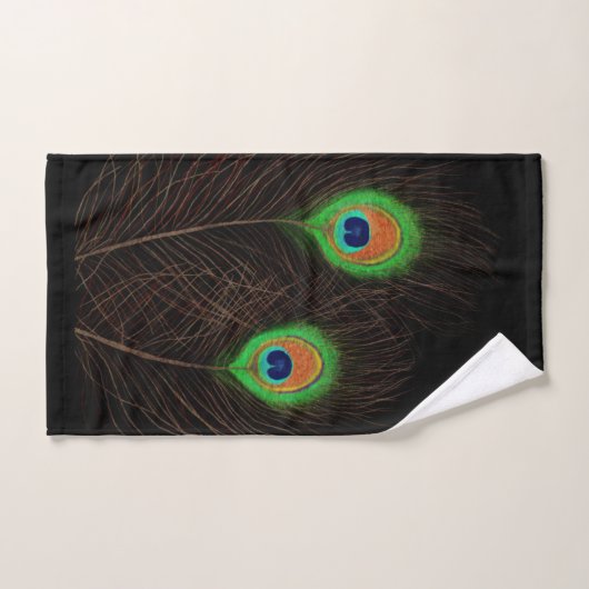 Peacock Feathers op Black Bad Handdoek (Handdoek)