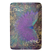  Peacock Feathers Paars Gold Foil Swirls Badmat (Voorkant Verticaal)