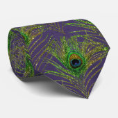 Peacock Feathers Paars Gold Necktie Neck Stropdas (Opgerold)