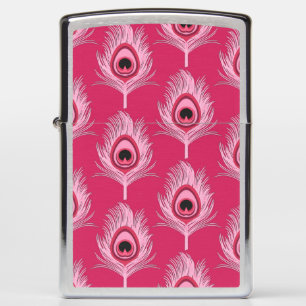 Peacock Feathers, Pastel Roze op Fuchsia Pink
