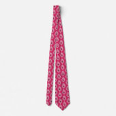 Peacock Feathers, Pastel Roze op Fuchsia Pink Stropdas (Achterkant)