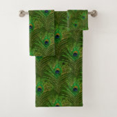 Peacock Feathers Peacocks Bath Towel set Bad Handdoek (Insitu)