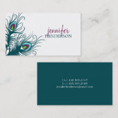 Peacock Feathers Personal Calling Card Contactkaartje (Voorkant / Achterkant)