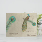 Peacock Feathers Programme de mariage 4 (Debout devant)