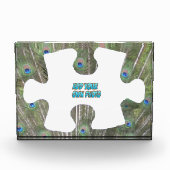 Peacock Feathers Puzzle Piece Cust. Bloc photo (Devant)