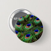 Peacock Feathers Ronde Button 5,7 Cm (Voorkant /achterkant)