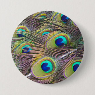Peacock Feathers Ronde Button 7,6 Cm