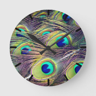 Peacock Feathers Ronde Klok