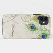 Peacock Feathers Royal Damask Persoonlijke namen Case-Mate iPhone Case (Achterkant (horizontaal))