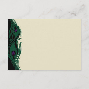 Peacock Feathers RSVP Horizontale Kaartje