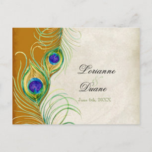 Peacock Feathers RSVP Response Briefkaarten