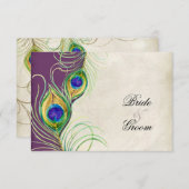 Peacock Feathers RSVP-responskaarten RSVP Kaartje (Voorkant / Achterkant)