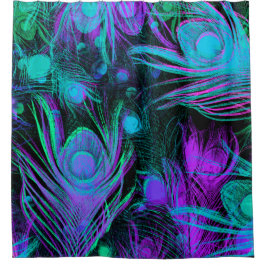Peacock Feathers Shower Curtain van Julie Everhart Douchegordijn