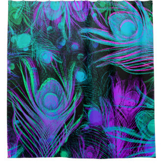 Peacock Feathers Shower Curtain van Julie Everhart Douchegordijn
