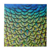 Peacock Feathers sluiten op in Art Deco Pattern Tegeltje (Voorkant)