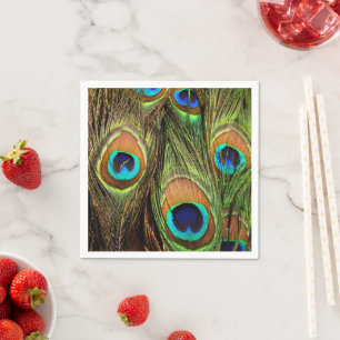 Peacock Feathers Standard Paper Napkins Servet