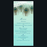 Peacock Feathers & String Lights Rustic Party Menu<br><div class="desc">Peacock Feathers & String Lights Rustic Party Menu Card. Les éléments correspondants de cette conception sont disponibles.</div>