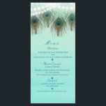 Peacock Feathers & String Lights Rustic Party Menu<br><div class="desc">Peacock Feathers & String Lights Rustic Party Menu Card. Les éléments correspondants de cette conception sont disponibles.</div>