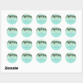 Peacock Feathers & String Lights Rustic Party Ronde Sticker (Vel)