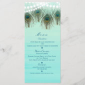 Peacock Feathers & String Lights Rustiek Party Men Menu (Voorkant)