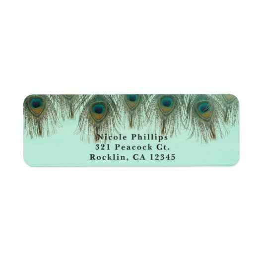Peacock Feathers & String Lights Rustige Uitnodigi Etiket (Voorkant)