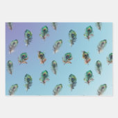Peacock Feathers Turquoise Blue Glitter Inpakpapier Vel (Voorkant 3)