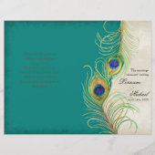 Peacock Feathers - Turquoise, programme de mariage (Devant)