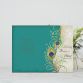 Peacock Feathers - Turquoise, programme de mariage (Debout devant)