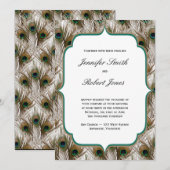 Peacock Feathers Uitnodiging tot het indienen van  (Voorkant / Achterkant)