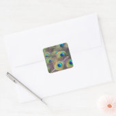 Peacock Feathers Vierkante Sticker (Envelop)