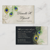 Peacock Feathers Weddenschap Design Professional Visitekaartje (Voorkant / Achterkant)